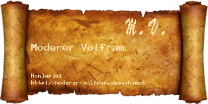 Moderer Volfram névjegykártya